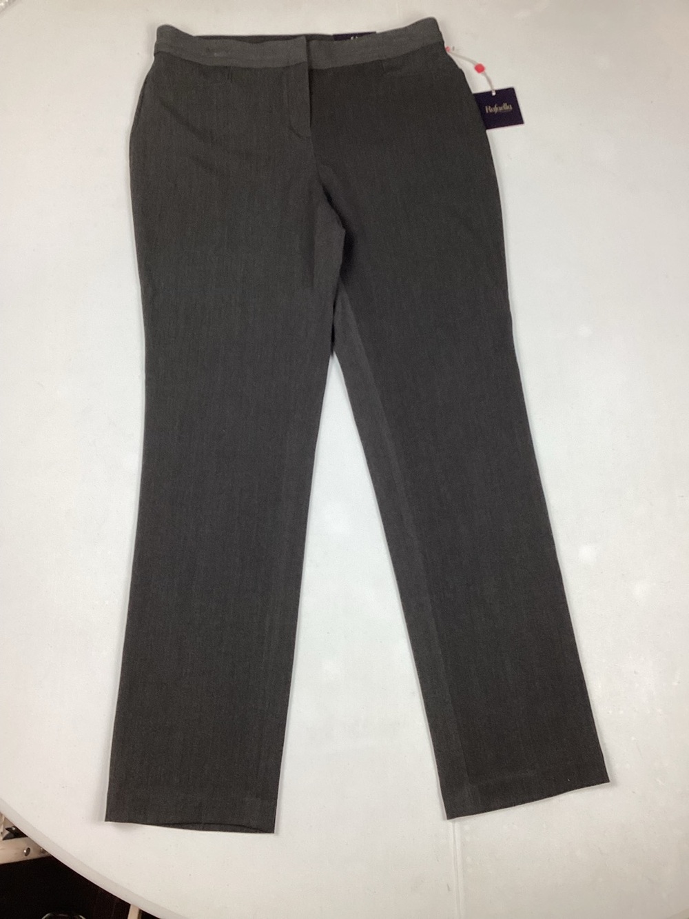 Rafaella Curvy Slim Leg Stretch Pants Gray Size 8 New With Tag Retail $58
